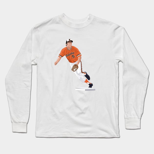 Brooks Robinson Art Long Sleeve T-Shirt by mnaperdraws